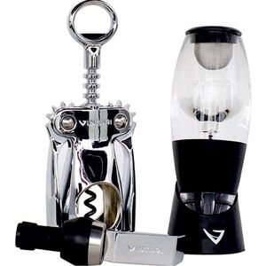 Silver and Black Wine Aerator Set